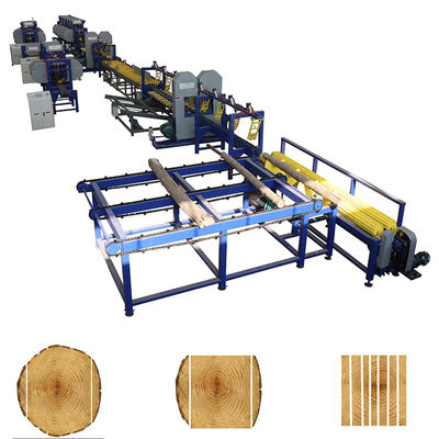 Sawmill Wood saw machine lini produksi otomatis gergaji pita penggergajian vertikal kembar