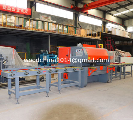 Log Kayu Perindustrian Multiple Otomatis Garis lurus Gang Log Kayu Memotong Multi Blade Rip Saw Machine