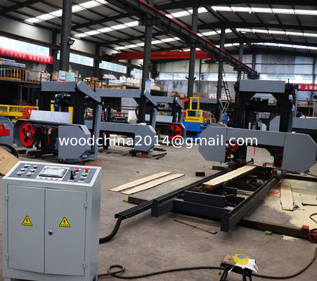 1000mm 1300mm Wood Portable Sawmill Electric Horizontal Bandsaw Band Saw Mill dengan pengumpanan inverter