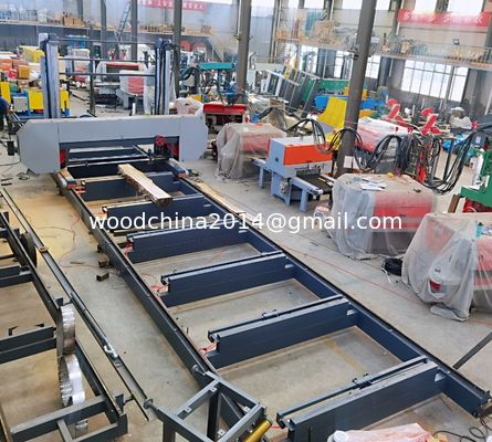 Dia 2500mm CNC Horisontal Otomatis Kayu Bandsaw Mesin Band Saw Untuk Pemotongan Log Afrika