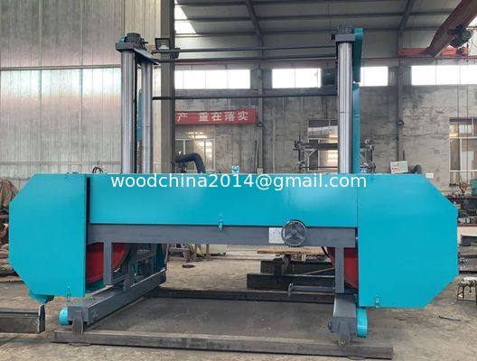 Mesin gergaji pita kayu horizontal kolom ganda MJ2500 Heavy Duty Bandsaw Mill