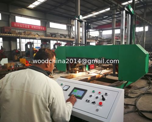 China Mesin Pemotong Kayu Karat Besar Portable Horisontal Kayu Band Sawmill