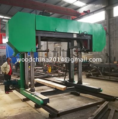 Electric portable Sawmill Horizontal Bandsaw Sawmill dengan mesin diesel untuk pemotongan kayu besar