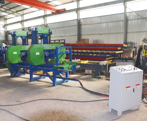Otomatis Vertikal Twin Blade Saw Bandsaw Mill Mesin Untuk Mesin Woodworking Sawmill