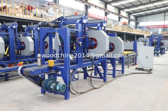 15kw*2 Double Head Horizontal Band Saw Log Square Wood Cutting Dipakai Multi Head Resaw Machine ditawarkan
