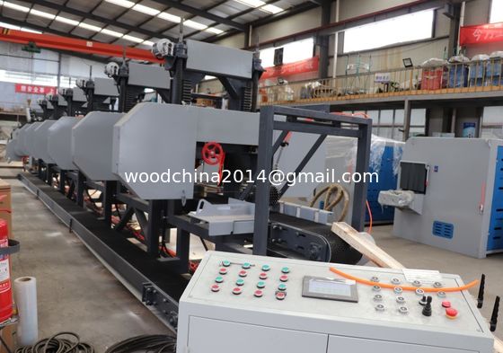 15kw*2 Double Head Horizontal Band Saw Log Square Wood Cutting Dipakai Multi Head Resaw Machine ditawarkan
