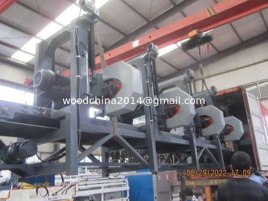 2/3/4/5/6 Kepala Kecepatan Tinggi Otomatis Multi Head Wood Sawmill Dengan Sistem Pemanfaatan Otomatis