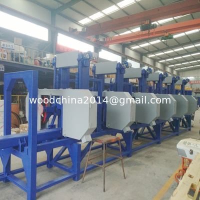 2/3/4/5/6 Kepala Kecepatan Tinggi Otomatis Multi Head Wood Sawmill Dengan Sistem Pemanfaatan Otomatis