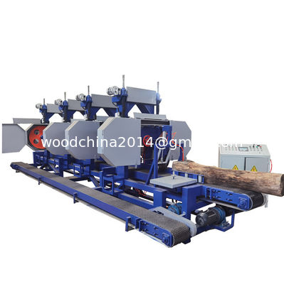 2/3/4/5/6 Kepala Kecepatan Tinggi Otomatis Multi Head Wood Sawmill Dengan Sistem Pemanfaatan Otomatis