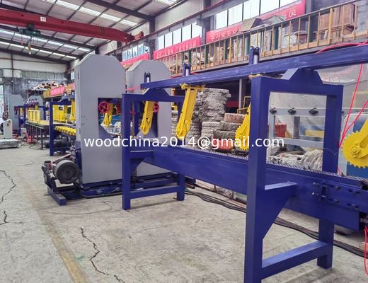 Industrial Sawmills Twin Bandsaw Line Produksi Kayu Produksi Line Pengolahan