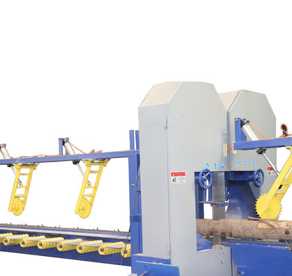 Gergaji Pita Vertikal Pemotong Kayu Lini Produksi Penggergajian Pita Vertikal Kembar, gergaji vertikal motor besar