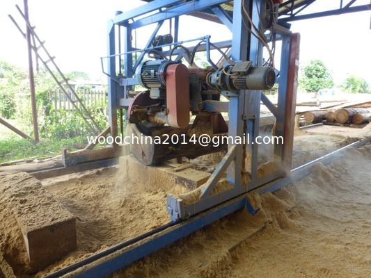 Mesin Gergaji Pemotong Kayu 2000Mm Pisau Ayun Penggergajian Bundar Portabel