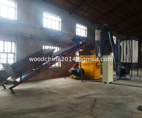 Wood Chipper Mesin penghancur serbuk kayu dengan pengumpul serbuk kayu untuk pelet kayu