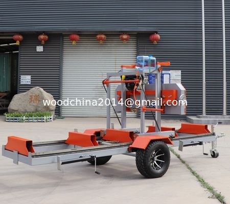 9HP Mesin Bensin Portable Band Horizontal Sawmill Diesel Mobile Band Sawmill