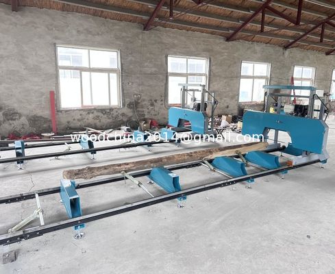 9HP Mesin Bensin Portable Band Horizontal Sawmill Diesel Mobile Band Sawmill