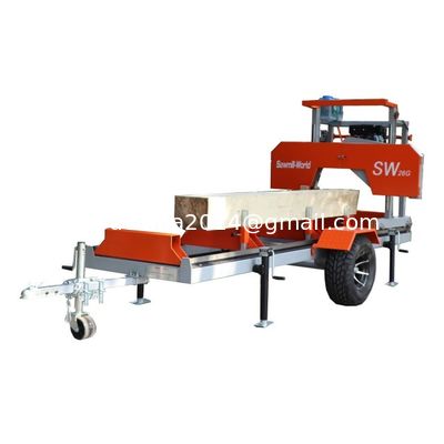 9HP Mesin Bensin Portable Band Horizontal Sawmill Diesel Mobile Band Sawmill