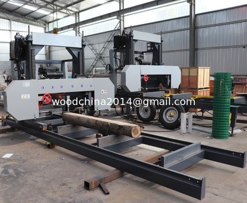 China Pabrik menjual Horisontal Kayu Portable Band Saw Sawmill Log Sawing Machine