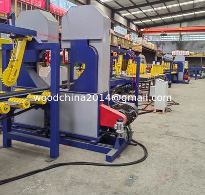 2 Kepala Vertikal Band gergaji Log kecil Kayu Pengolahan Line Dengan Platform