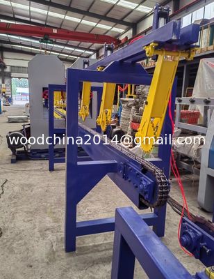 2 Kepala Vertikal Band gergaji Log kecil Kayu Pengolahan Line Dengan Platform