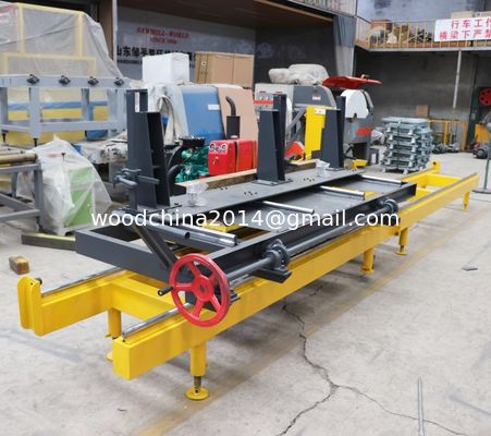 Pengolahan Kayu Diesel Portable Sawmill, Jenis Listrik / Komputer Double Blades Circular Saw dengan gerobak