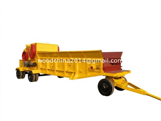 Mesin Penghancur Kayu Besar Drum Wood Chipper, Mesin Pemotong Kayu Diesel Mobile