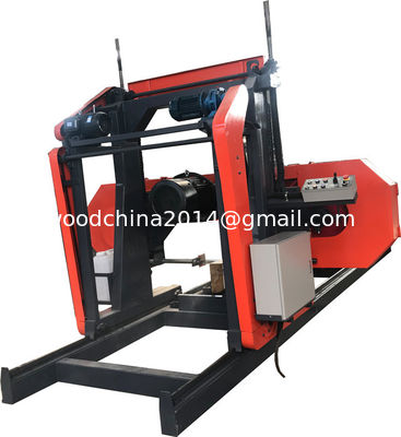 Log Wood Processing Sawmill Mesin Kayu Portable Sawmill, Otomatis Bandsaw Horizontal dengan inverter feed
