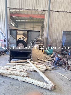 Mesin Pengelupasan Kayu Roller Tunggal Double Roller Furniture Otomatis Electric Wood Debarker