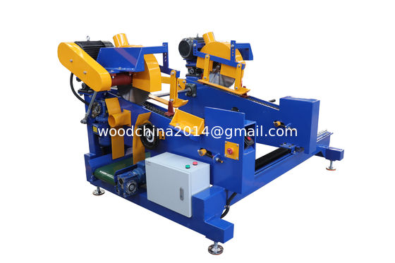 Mesin Pembuat Palet Kayu Profesional Otomatis Double End Trim Cross Cut