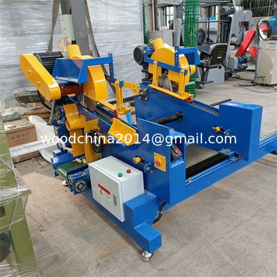 Mesin Pembuat Palet Kayu Profesional Otomatis Double End Trim Cross Cut