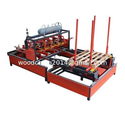Semi Otomatis Horisontal Kayu Stringer Palet Membuat Mesin Palet Nailing Mesin