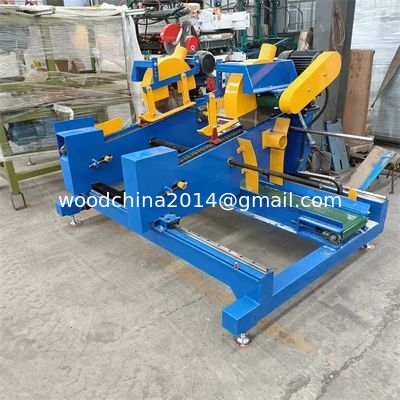 Palet Kayu Patah Blok Kayu Perindustrian Potong Saw Double Head Trim Saw Machine
