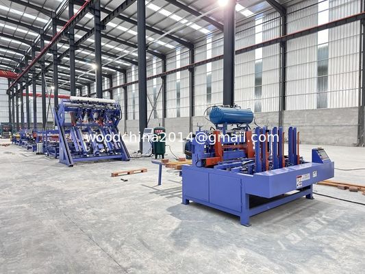 Euro Wood Block Palet Making Machine 4 Stringer w/Stacker Palet Nailer Assembly System (Sistem perakitan paku palet dengan stacker)