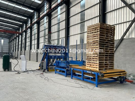 Stringer Mesin Pembuatan Palet Kayu Palet Kayu Mesin Penekanan Otomatis Untuk Membuat Palet Kayu