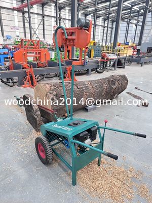 Portable Electric / Gagoline Wood Slasher Big Chain Saw Crosscut Saw Untuk Log Diameter 2,4 Meter