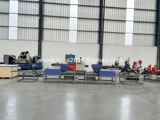 Mesin Baru Otomatis 2 Kepala Kayu Chip Saw Blok Debu Kayu Palet Membuat Mesin