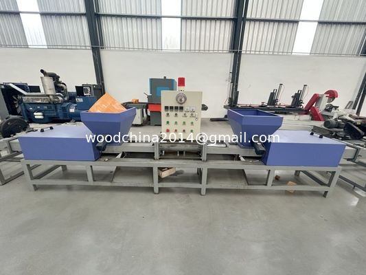 Mesin Baru Otomatis 2 Kepala Kayu Chip Saw Blok Debu Kayu Palet Membuat Mesin