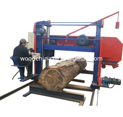 Penggergajian Kayu Gergaji Kayu Horizontal Bertenaga Diesel Besar Pengoperasian Otomatis