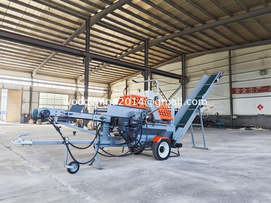 Otomatis Hydraulic Log Splitter Dengan 15HP Mesin Bensin Mobile Wood Splitter