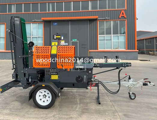 Kekuatan Dan Efisiensi E Mulai Gasoline Log Splitter Kayu Prosesor Kayu Pemotong Kayu