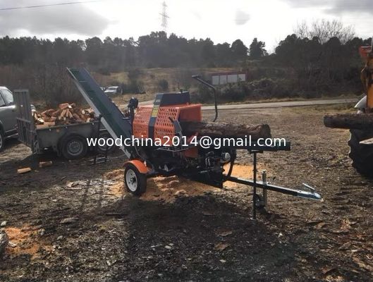 Kekuatan Dan Efisiensi E Mulai Gasoline Log Splitter Kayu Prosesor Kayu Pemotong Kayu