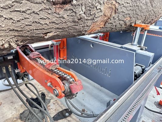 Mesin gergaji pita hidraulik horisontal otomatis untuk kayu 1000mm