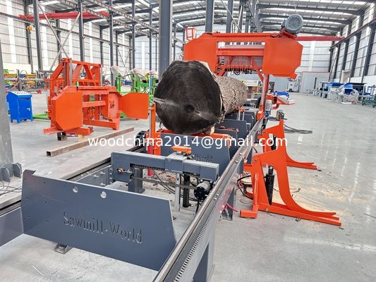 Mesin gergaji pita hidraulik horisontal otomatis untuk kayu 1000mm