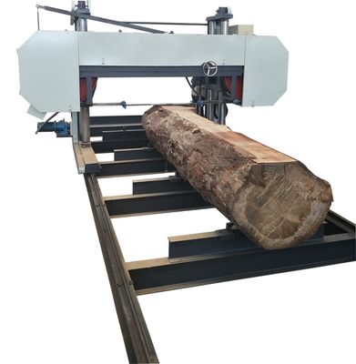 80HP Diesel Engine powered Heavy Duty Horizontal Band Sawmill untuk Pengolahan Kayu