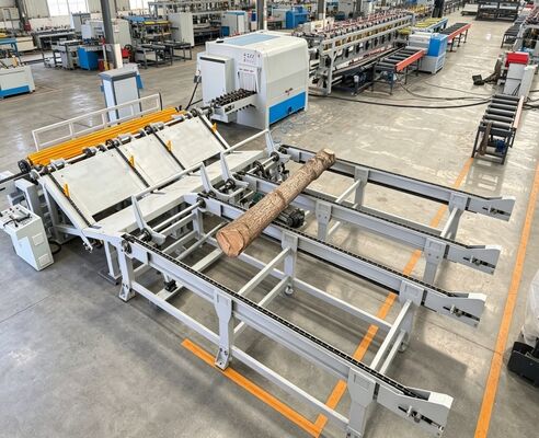 Lini Produksi Multi-Rip Saw Log Efisiensi Tinggi | Pabrik Pengolahan Kayu Diameter Besar 250-500mm | Kapasitas 120m³/8 jam
