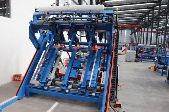Lini Produksi Mesin Paku Pallet Kayu Otomatis Peralatan Pembuatan Pallet 2400x1200mm untuk Pabrik Industri