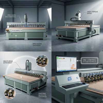 SHDJ2700H Mesin Pemukul Panel Akustik Otomatis untuk Panel Isolasi Suara Dinding Kayu Slat