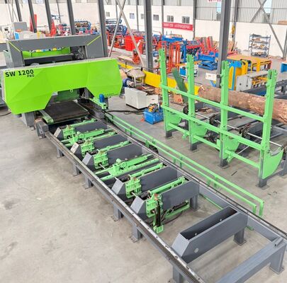 Mesin Gergaji Pita Horizontal SW1000HD Otomatis Pemotong Kayu Gelondongan Hidrolik