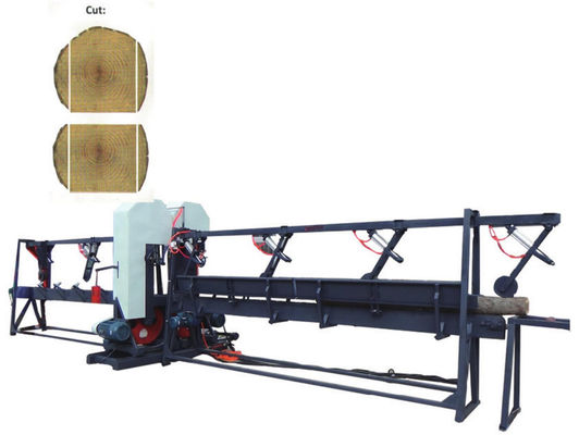 Twin Vertical Wood Resaw Band Saw, Vertical Band Sawmill Wood Cutting Saw Mill Machine untuk pemotongan lembaran