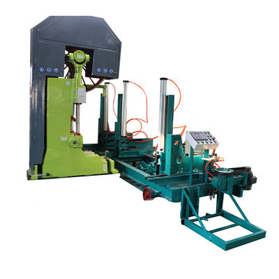 MJ3210 40'' Pemotong Kayu Otomatis Vertikal Band Saw Sawmills Machine dengan Log Carrier