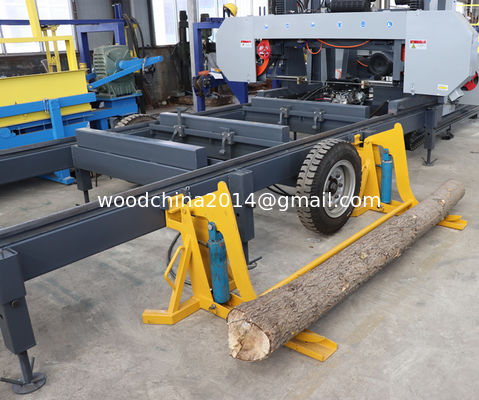 Log Diesel/Petrol Engine Sawmill Mesin Kayu Portable Band Sawmill Dengan Trailer Saw Mill Mesin